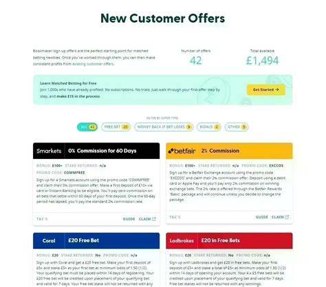 matched betting new customer offers